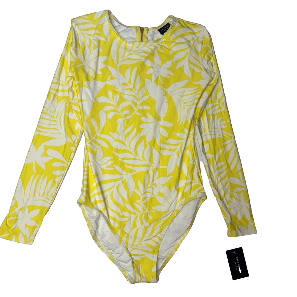 Kate Spade‎ Long Sleeve One Piece Swim Suit Rash Guard Large New With Tags